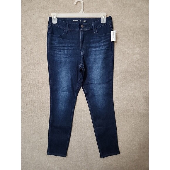 Old Navy WOW Super Skinny Ankle Jeans Women 12 Petite Blue High Rise Stretch NEW - Picture 5 of 12